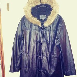 Knee Length Leather Jacket